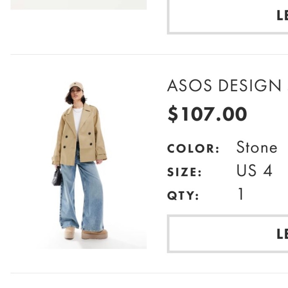 NWOT ASOS Tan Trench Coat with Wide Notched Lapels